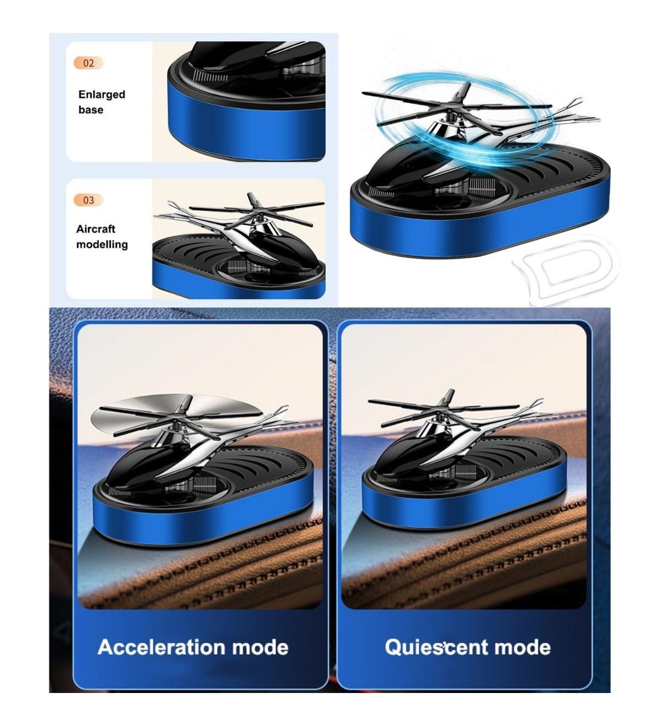 خوشبوکننده خورشیدی خودرو طرح هلیکوپتر با رایحه ملایم
