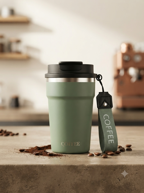 تراول ماگ Coffee دوحالته استیل ۳۱۶ حجم ۳۵۰ میلیلیتر